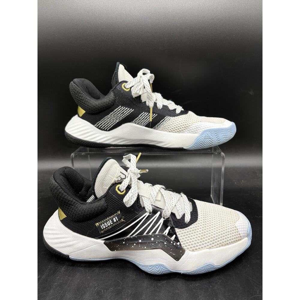 Adidas D.O.N. Issue #1 White Black Gold Mens Size 5 Basketball Sneaker EH2434